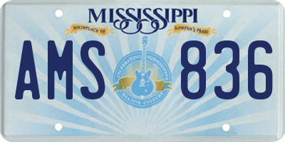 MS license plate AMS836