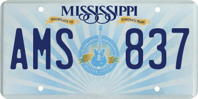 MS license plate AMS837