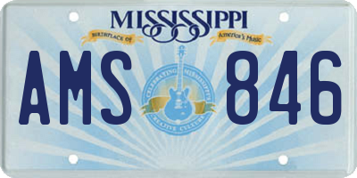 MS license plate AMS846