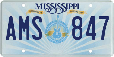 MS license plate AMS847