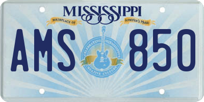 MS license plate AMS850