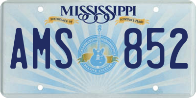 MS license plate AMS852