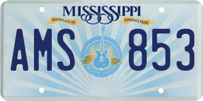 MS license plate AMS853