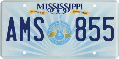 MS license plate AMS855