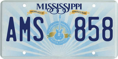 MS license plate AMS858