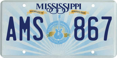 MS license plate AMS867