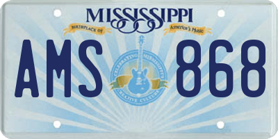 MS license plate AMS868
