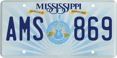 MS license plate AMS869