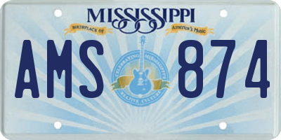 MS license plate AMS874
