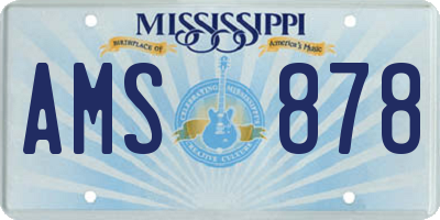 MS license plate AMS878
