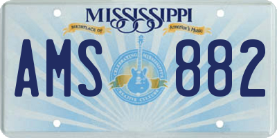 MS license plate AMS882