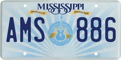 MS license plate AMS886
