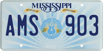 MS license plate AMS903