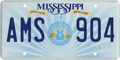 MS license plate AMS904