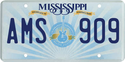 MS license plate AMS909