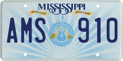 MS license plate AMS910