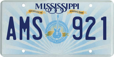 MS license plate AMS921