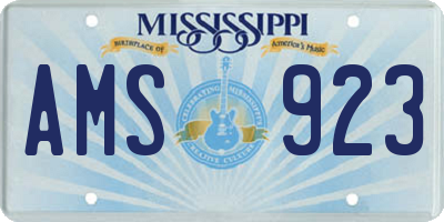 MS license plate AMS923