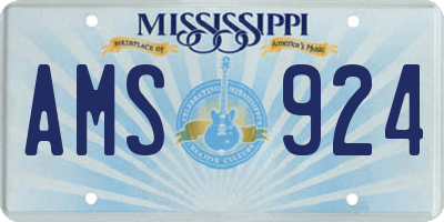 MS license plate AMS924