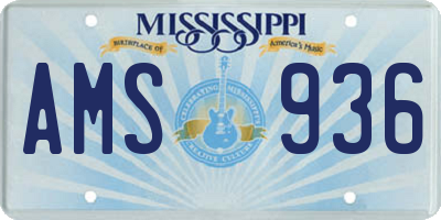 MS license plate AMS936