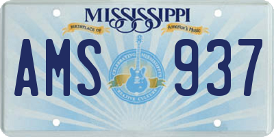 MS license plate AMS937