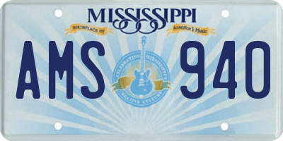 MS license plate AMS940