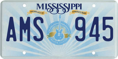 MS license plate AMS945