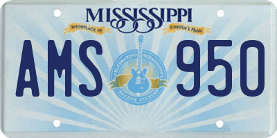 MS license plate AMS950
