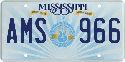 MS license plate AMS966