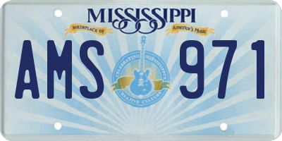 MS license plate AMS971