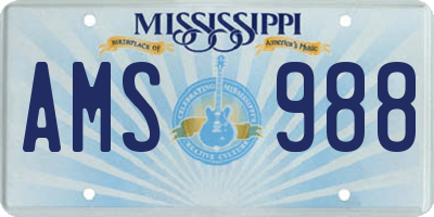 MS license plate AMS988