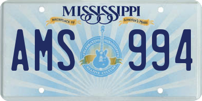 MS license plate AMS994
