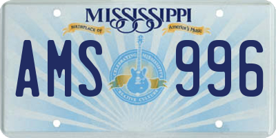 MS license plate AMS996