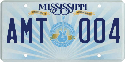 MS license plate AMT004