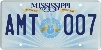 MS license plate AMT007