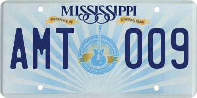 MS license plate AMT009