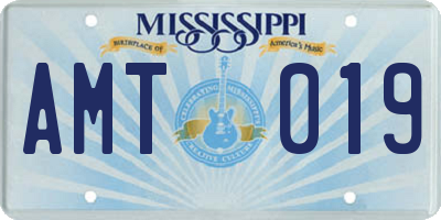 MS license plate AMT019