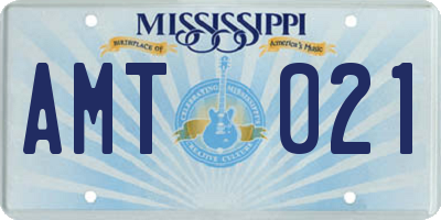 MS license plate AMT021