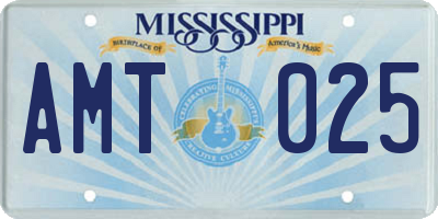 MS license plate AMT025