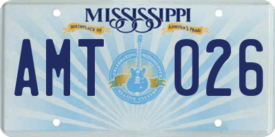 MS license plate AMT026