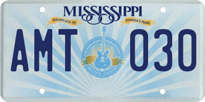 MS license plate AMT030