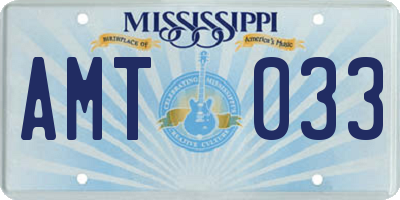 MS license plate AMT033
