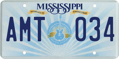 MS license plate AMT034