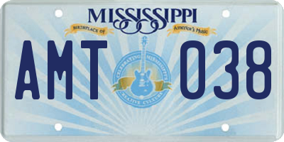 MS license plate AMT038
