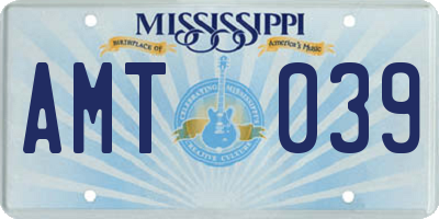 MS license plate AMT039