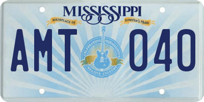 MS license plate AMT040