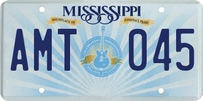 MS license plate AMT045