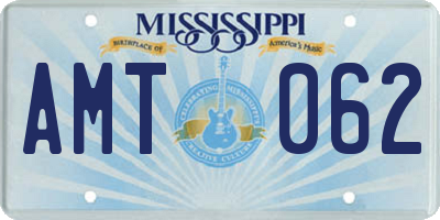 MS license plate AMT062