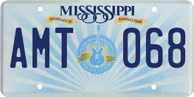 MS license plate AMT068