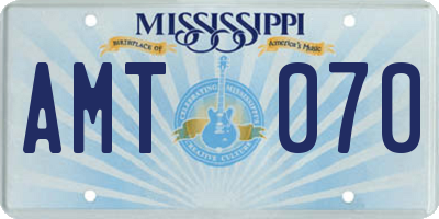 MS license plate AMT070